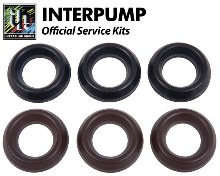Interpump KIT8 20mm water seal set, six black and brown seals, official service kit, Rutland Pumps