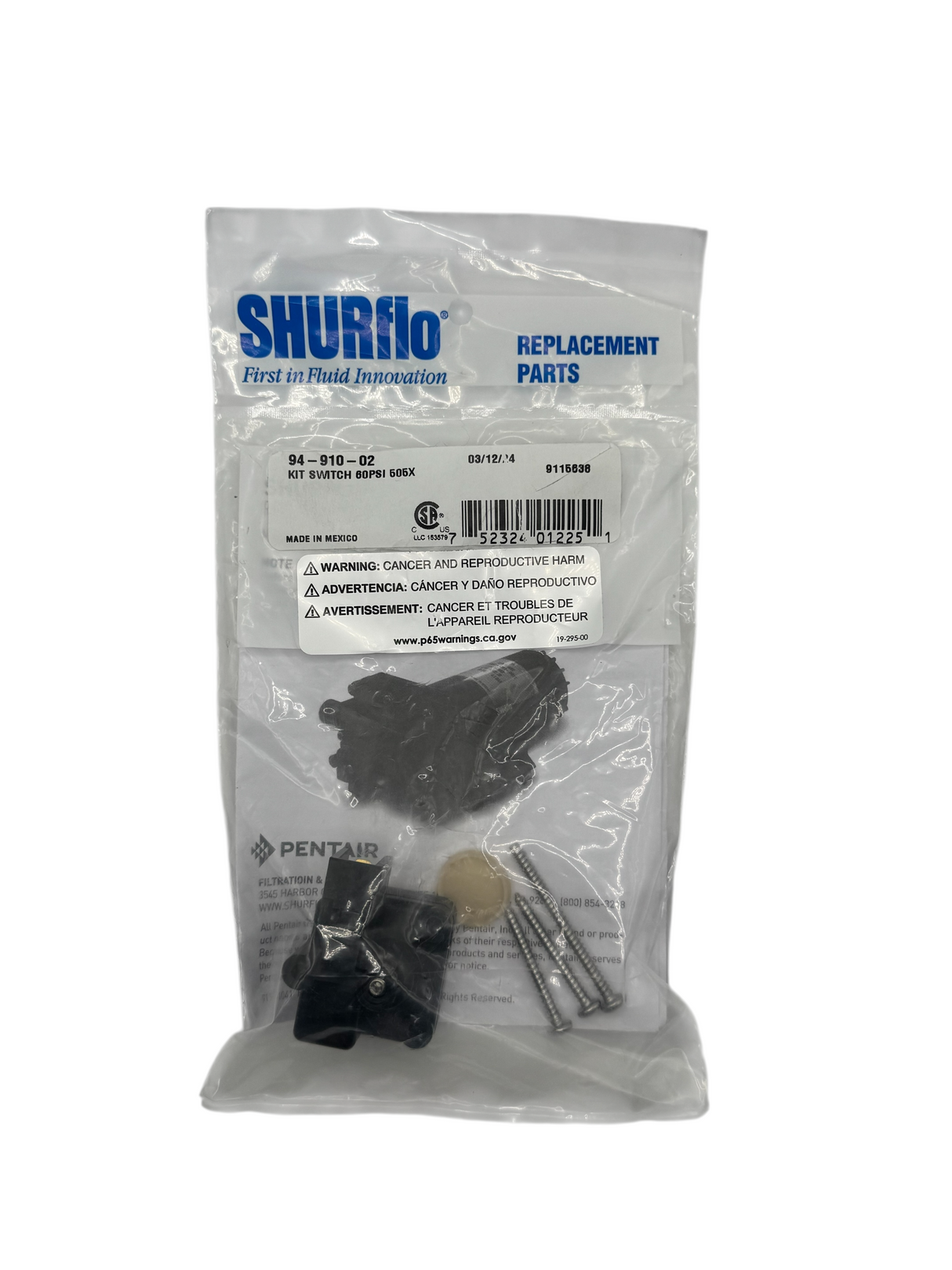 Shurflo Pressure Switch Kit Assembly (60psi)
