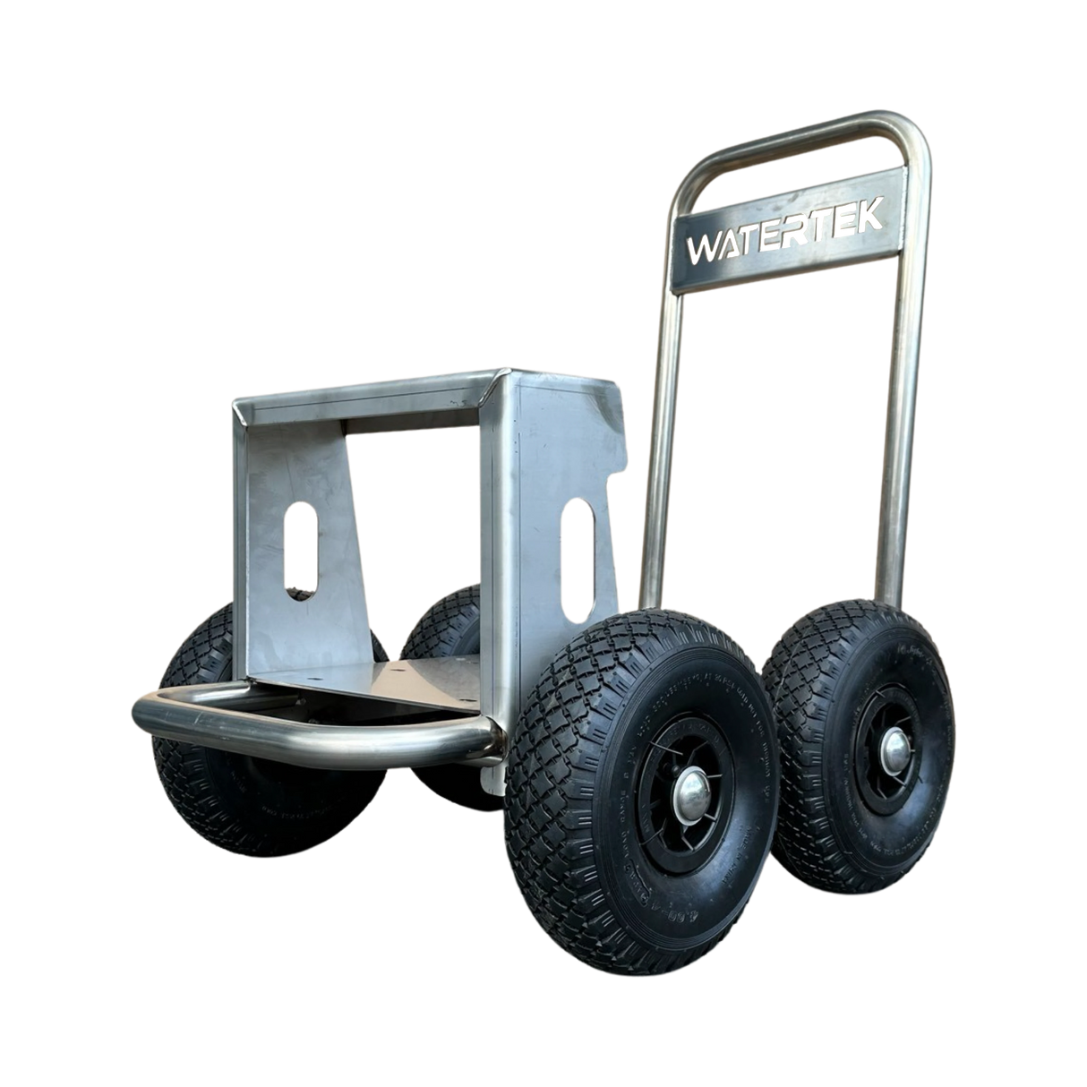Watertek 4 Wheel Upright Trolley Stainless Steel with Reel Bracket