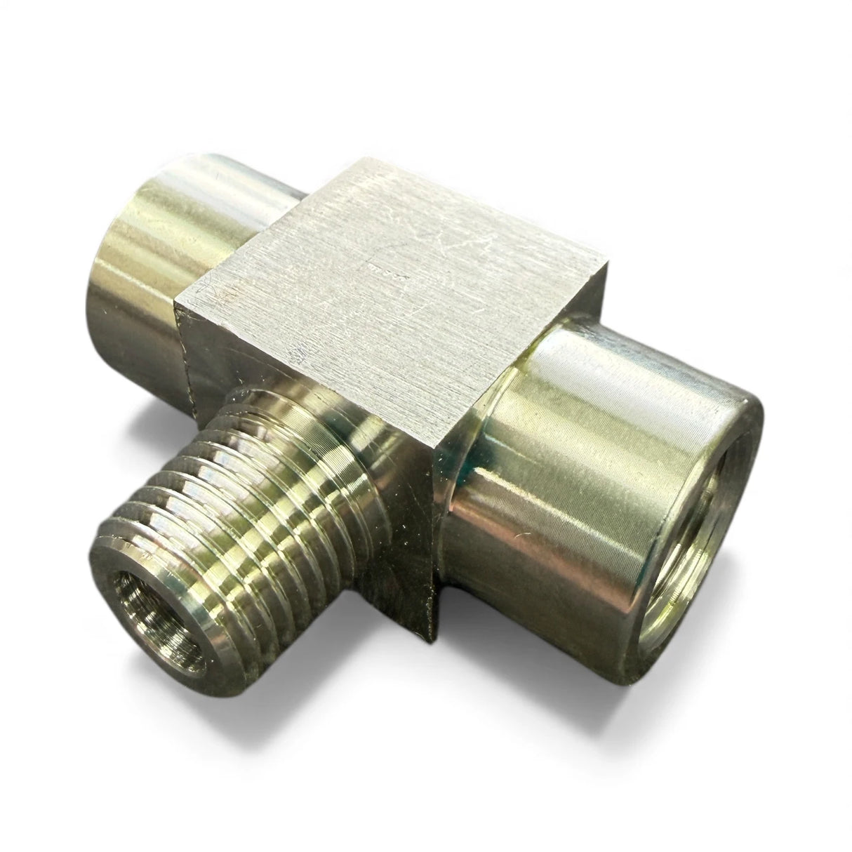 HP Stainless Tee 1/4" BSPFF x M