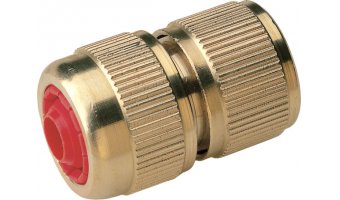 Raccordo portagomma Hozelock femmina in ottone con valvola a sgancio rapido, per tubo da 16-19mm