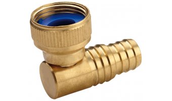 Adattatore rubinetto 3/4 BSPPF orientabile a 90° con raccordo per tubo flessibile da 16-19 mm