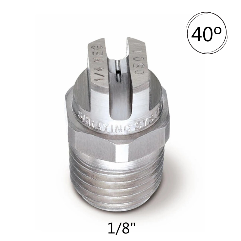 High Pressure 1/8" BSP Stainless Steel Nozzle 40 Degree