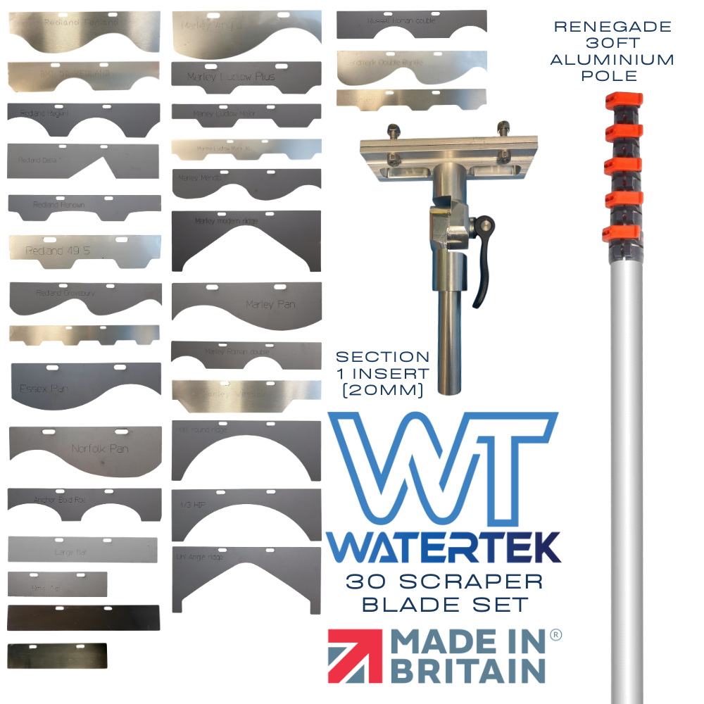 Scraper Set 30 Blade Single Head with 30 Foot Renegade Pole