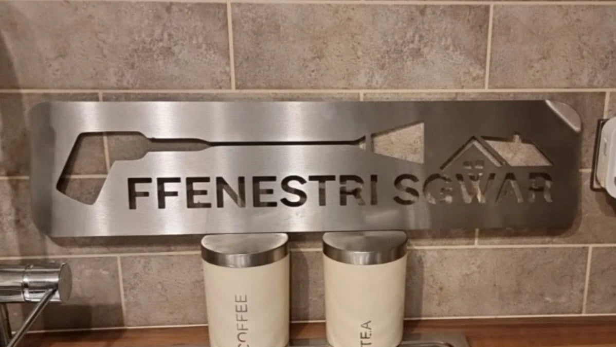 Custom Stainless Steel Laser Cut Reverse Graffiti Stencil 600 x 400mm