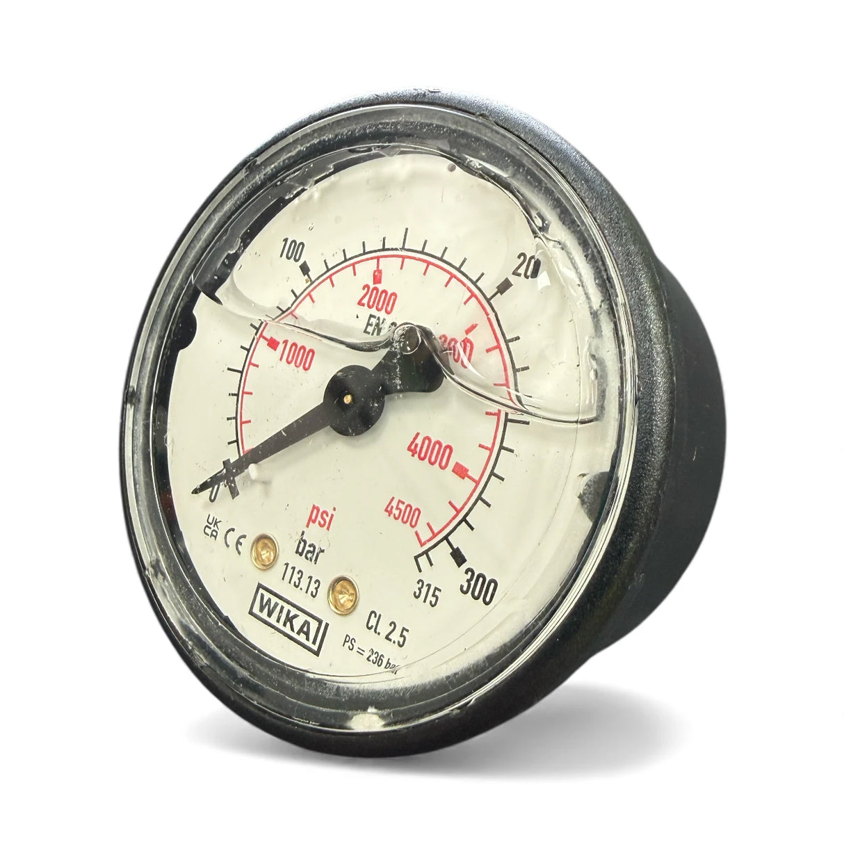 Wika Pressure Gauge 1/4" M Rear Entry 0-315 BAR