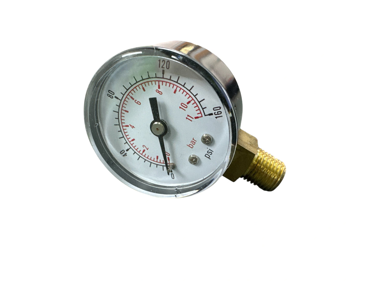 Pressure Gauge 1/4" M Bottom Entry 0-11 BAR