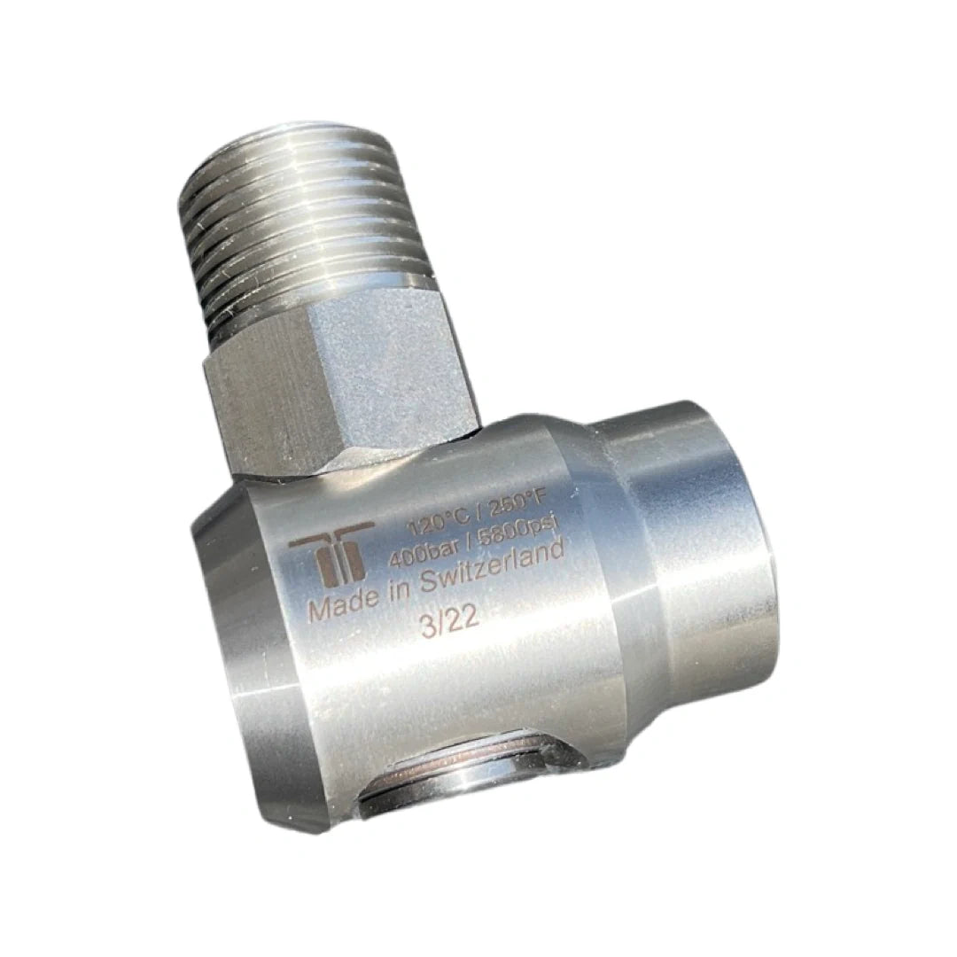 Mosmatic WDEI 300 Bar SS Elbow Swivel 38 BSPF 12 BSPM