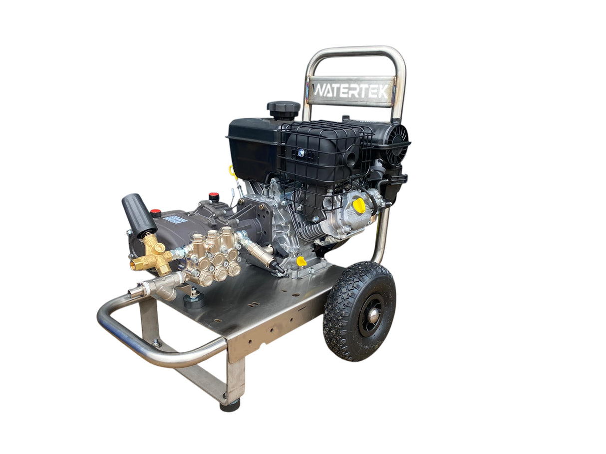 Watertek Vanguard V400 pressure washer, 2-wheel upright trolley, Rutland Pumps UK