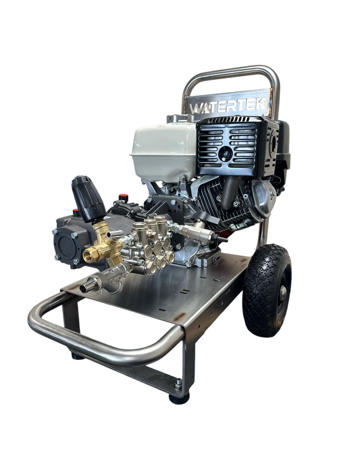 Watertek Honda GX390 2-wheel upright trolley pressure washer by Rutland Pumps