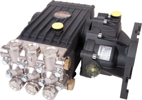 RS500 high pressure washer pump with metal fittings from Rutland Pumps UK