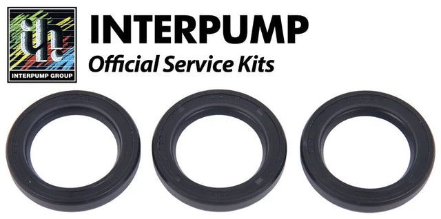 Interpump official service kit with three black oil seals, pressure washer spare parts from Rutland Pumps