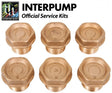 Interpump KIT4 brass valve caps with O-rings, official service kit from Rutland Pumps