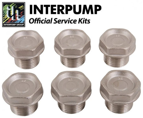 Interpump KIT5 valve caps with O-rings set of six for pressure washers, Rutland Pumps
