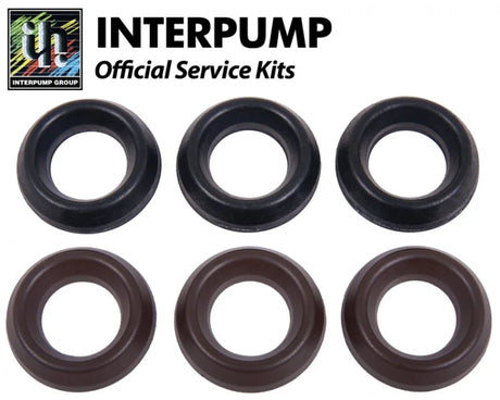 Interpump KIT8 20mm water seal set, six black and brown seals, official service kit, Rutland Pumps