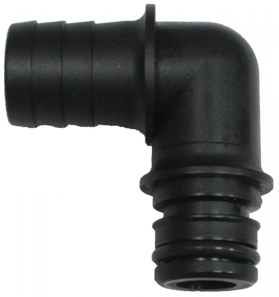Everflo 90-degree Polypropylene Quick Connect Port Adaptor 19mm QC x 3/4Inch Hose Barb
