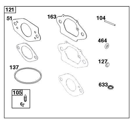 B&S V400 Carburetor Overhaul Kit 84004975