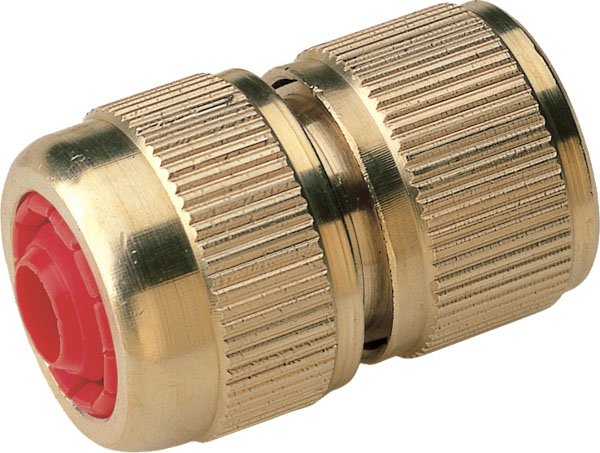 Raccordo femmina in ottone Hozelock a sgancio rapido con valvola x raccordo tubo da 12-15 mm