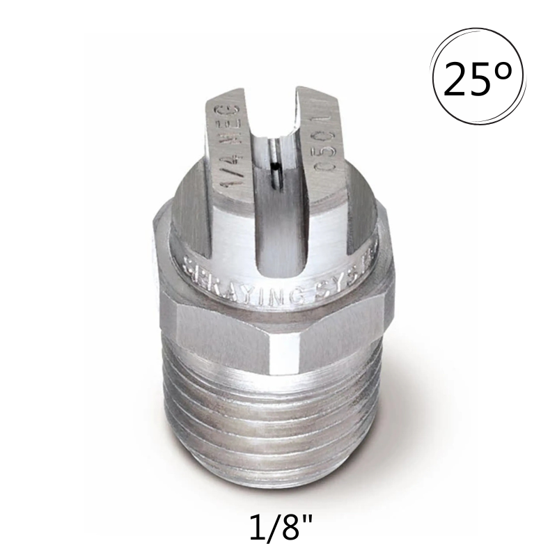 High Pressure 1/8" BSP Stainless Steel Nozzle 25 Degree