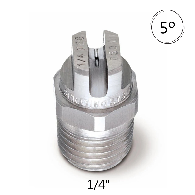 High Pressure 1/4" BSP Stainless Steel Nozzle 5 Degree