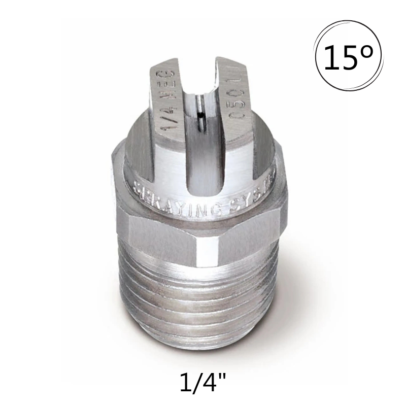 High Pressure 1/4" BSP Stainless Steel Nozzle 15 Degree