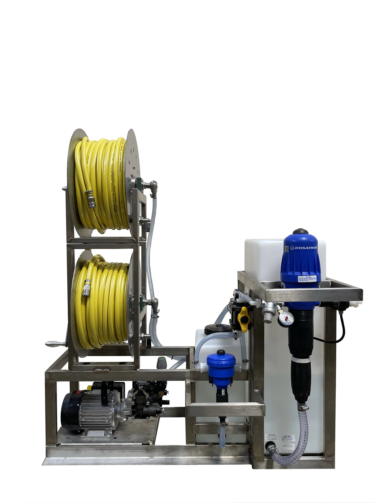 Watertek Duo Dosing Skid System with Tanks EPU 240v Twin Reels