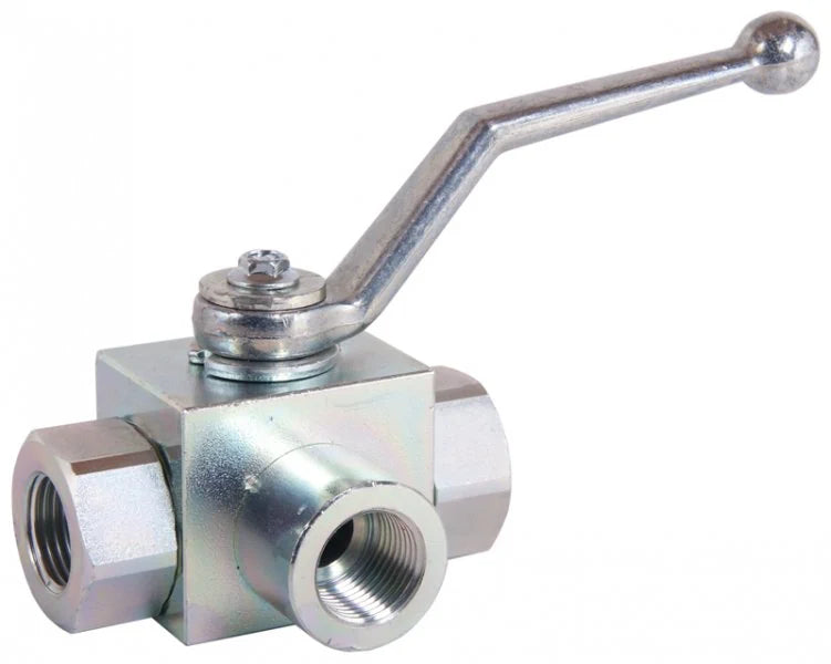 HP Plated Steel 3 Way Ball Valve 1/2 Inch F T-Port