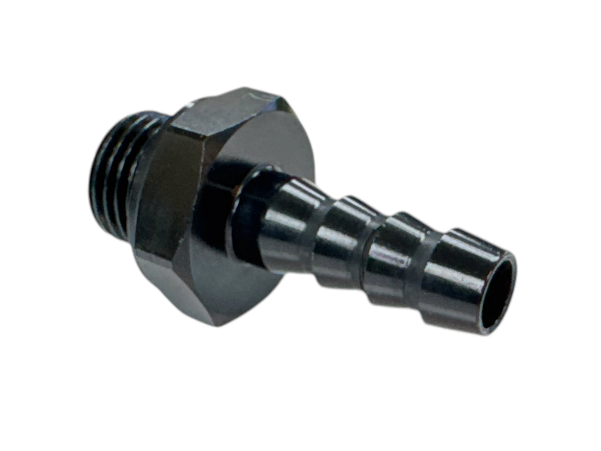 Anodised Fuel Tank Barb for 8mm Hose x ¼" BSPM with O-Ring