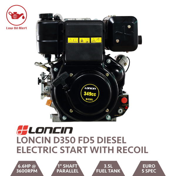 Loncin D350 FD5 Diesel 6.5HP 1” P Shaft with E/Start