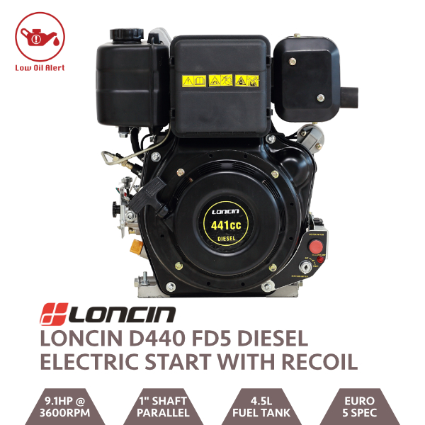 Loncin D440 FD5 Diesel 9HP 1” P Shaft with E/Start