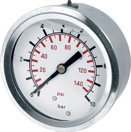 High Pressure Gauge 1/8'' BSP Male Rear Thread 300BAR 40mm Face