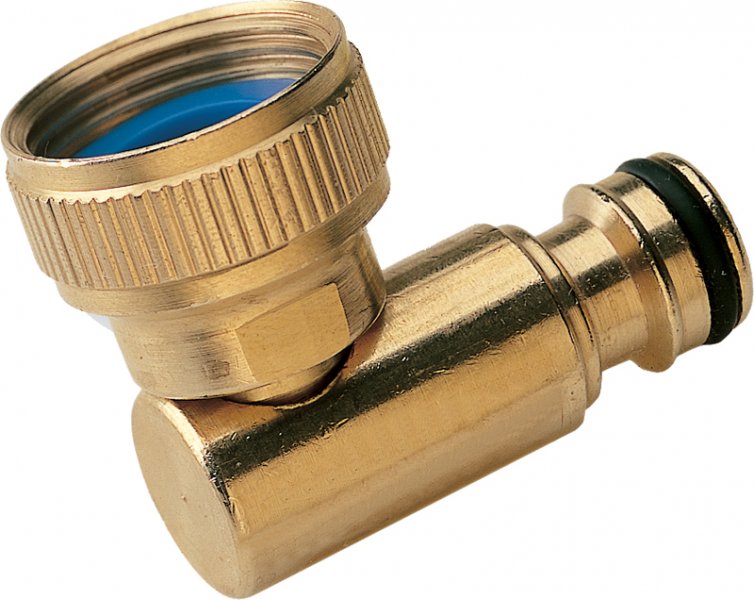 Brass Hozelock 90 Swivel Male QR Adaptor x 3/4 Female Thread