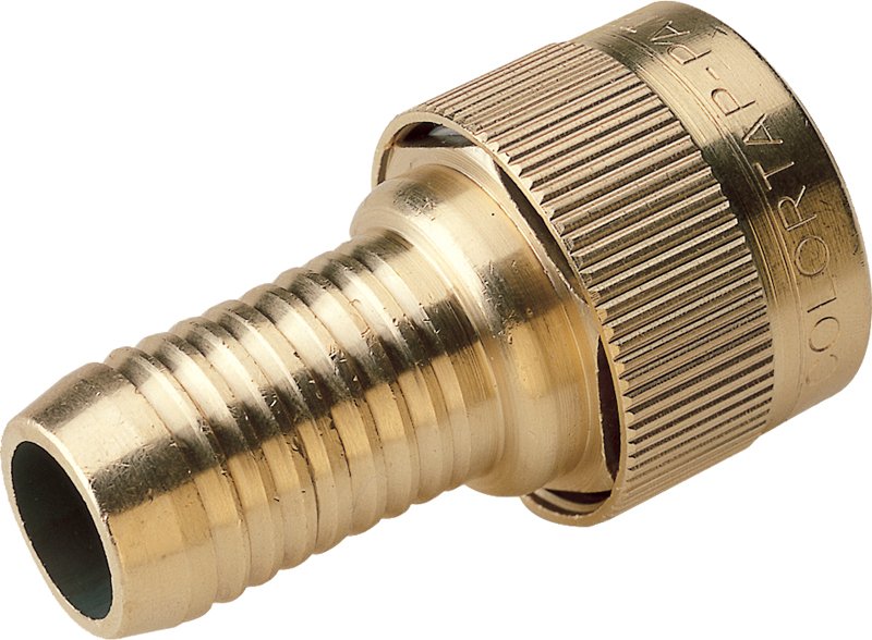 High Flow Brass Hozelock Coupling x 19mm Hose Barb