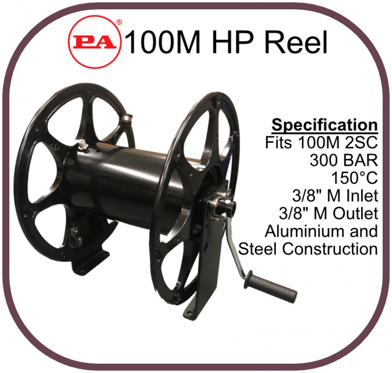 PA T52 100m 300 Bar 3/8 Hose Reel