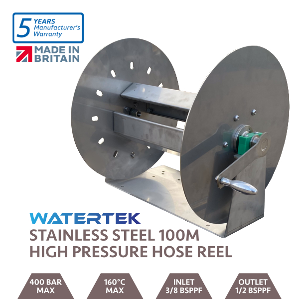 Watertek Pro 70m Stainless Steel 400 bar Low Pressure Reel