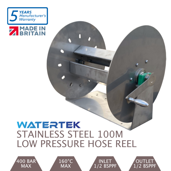 Watertek Pro 100m Stainless Steel Low Pressure Reel