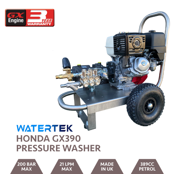 Watertek Pro Honda GX390 21LPM 200 Bar Mazzoni Pressure Washer