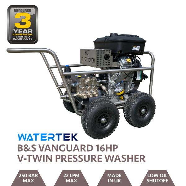 Watertek Vanguard 16HP Mazzoni Gearbox Drive 22LPM @ 250 Bar Wheelbarrow