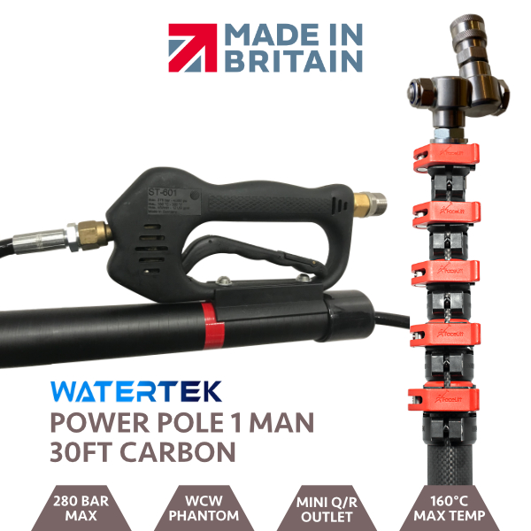 Watertek One Man Carbon Power Pole 30ft Mini Quick Release In/Out