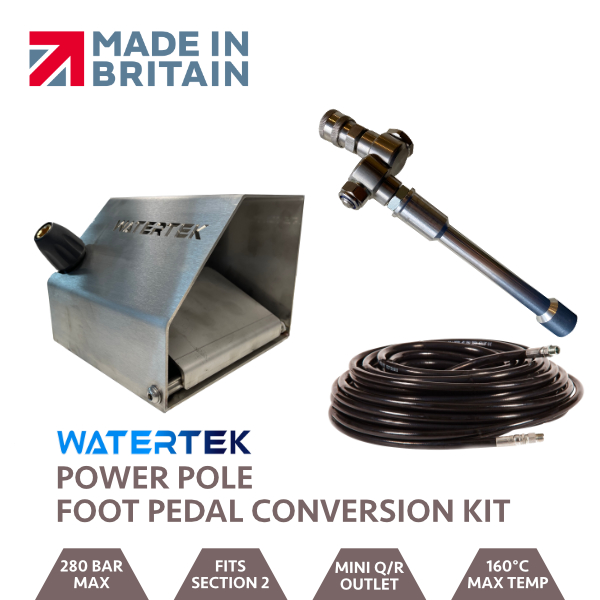 Watertek One Man Power Pole Conversion Kit 30ft Mini Quick Release Outlet With Foot Pedal