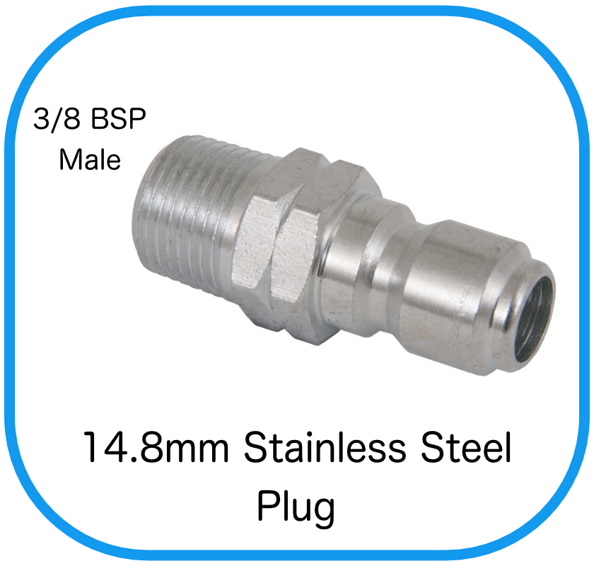 Midi Stainless Steel Male Plug x 3/8'' Male BSP