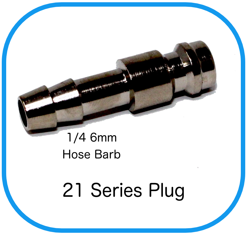 Series 21 Rectus Compatible Male Plug x 6mm Hose Barb